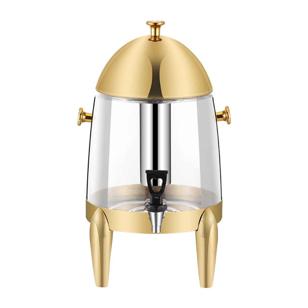 SOGA Stainless Steel 12L Beverage Dispenser Hot and Cold Juice Water Tea Buffet Drink Container Jug with Gold Accents