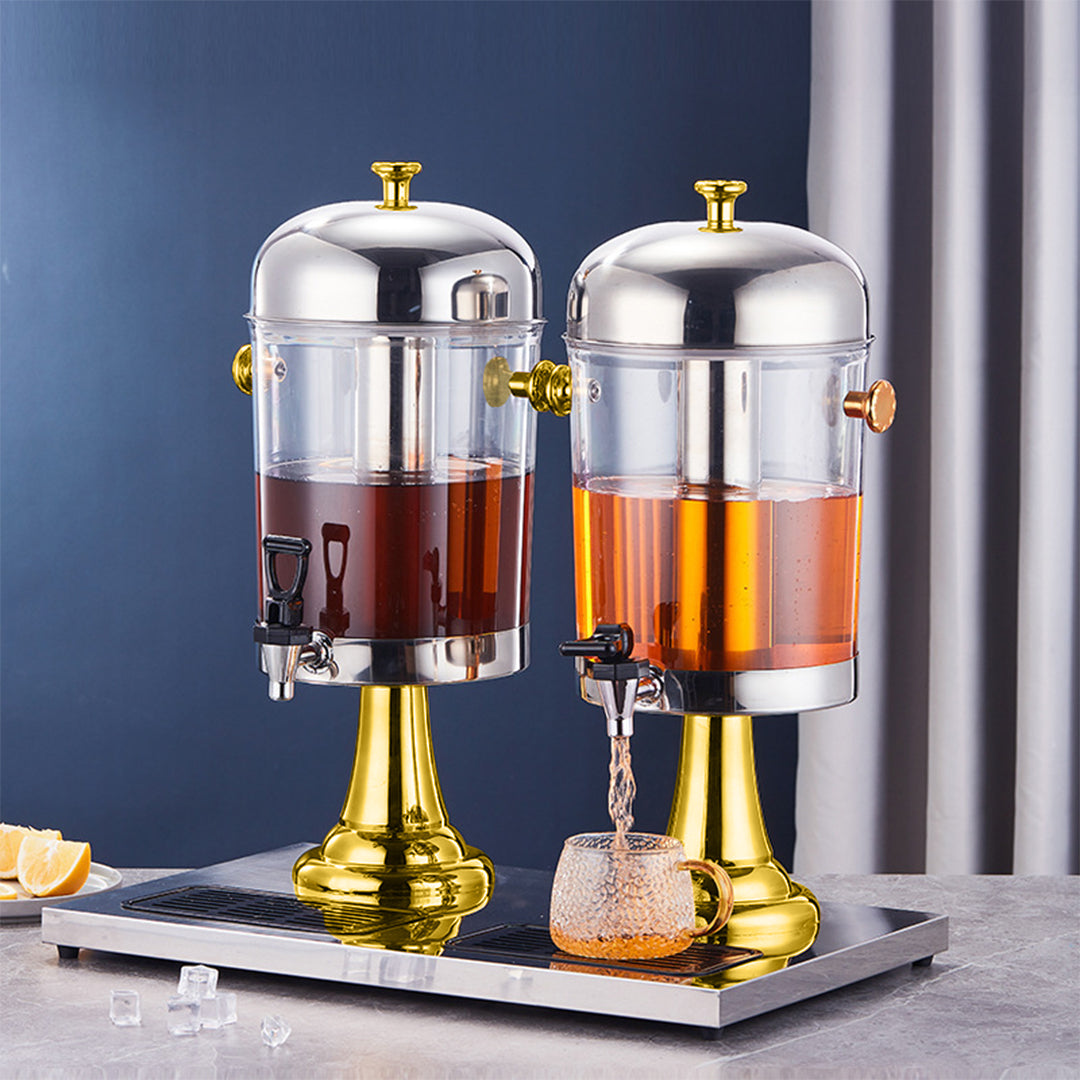 SOGA 16L Dual Stainless Steel Dispenser Beverage Transparent Commercial Drink Container Jug