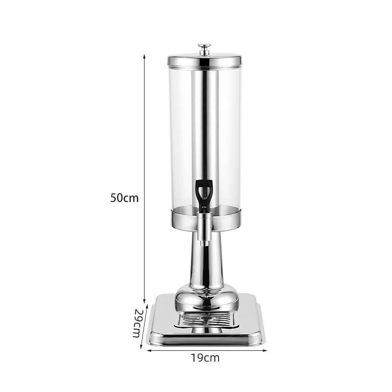 SOGA 2X Single 3L Silver Stainless Steel Beverage Dispenser Ice Cylinder Clear Hot Cold Water Jug