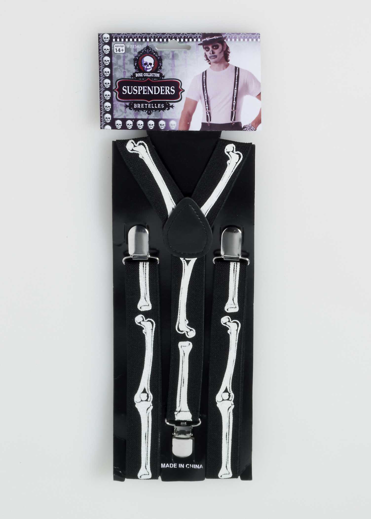 Day of the Dead Skeleton Adult Suspenders Costume Accessory