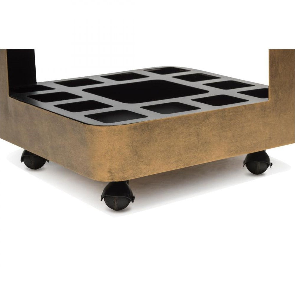 Contemporary Home Bar with Elegant Marble Top - French Brass