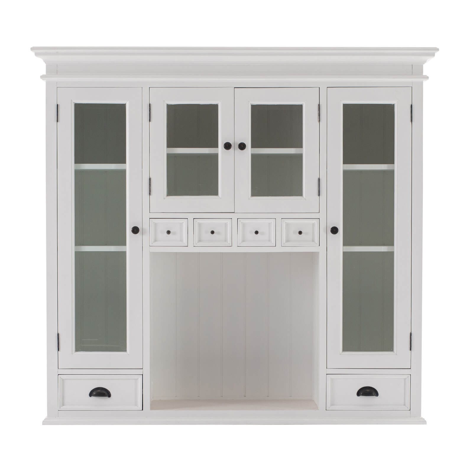 Classic Farmhouse Hutch Cabinet with 12 Drawers 4 + 4 Doors 1 Shelf