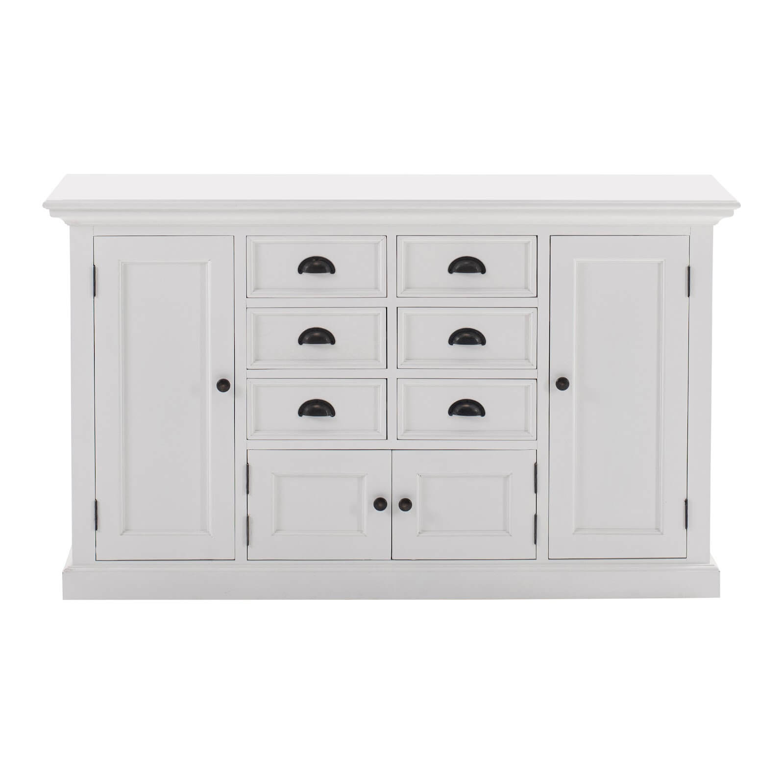 Classic Farmhouse Hutch Cabinet with 12 Drawers 4 + 4 Doors 1 Shelf