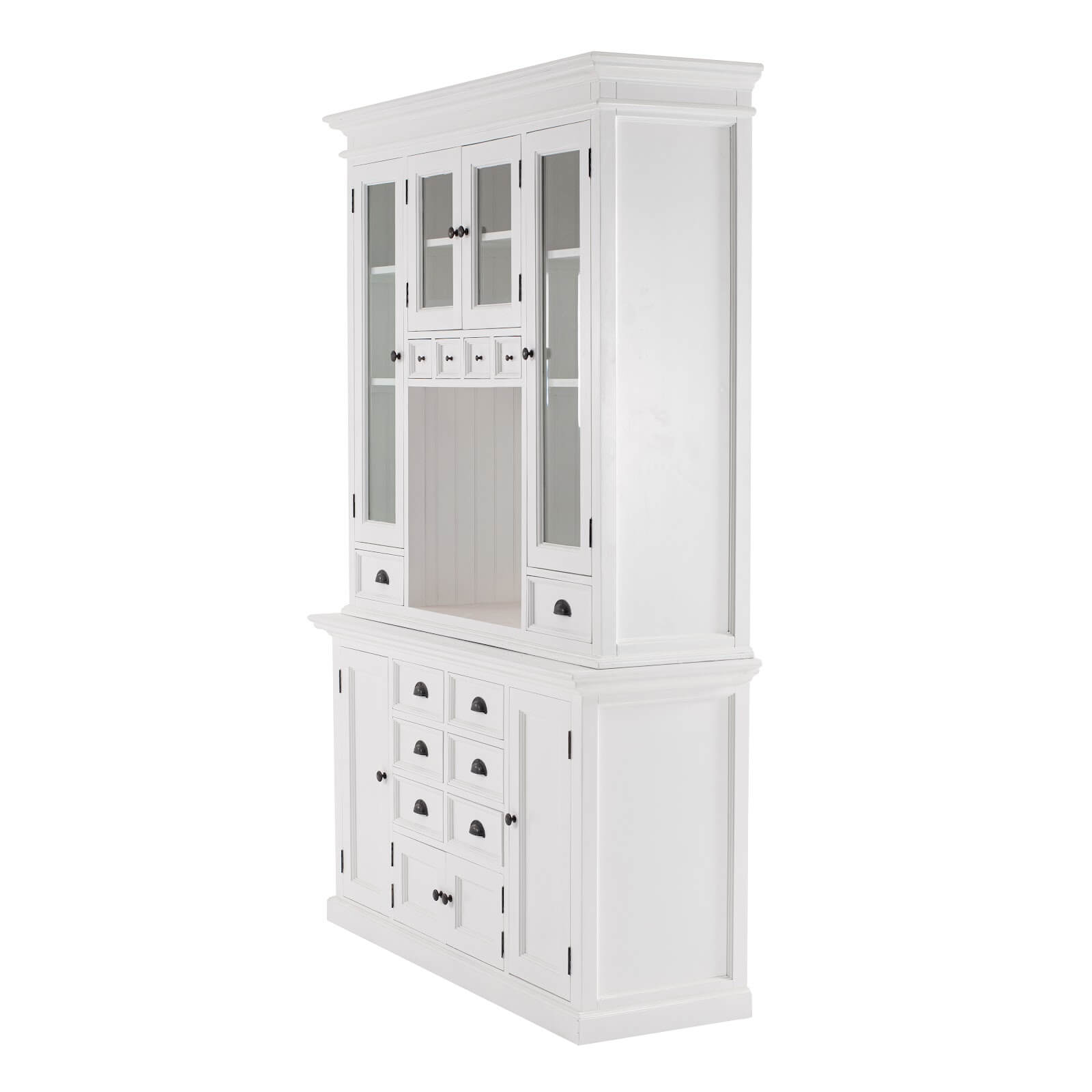 Classic Farmhouse Hutch Cabinet with 12 Drawers 4 + 4 Doors 1 Shelf