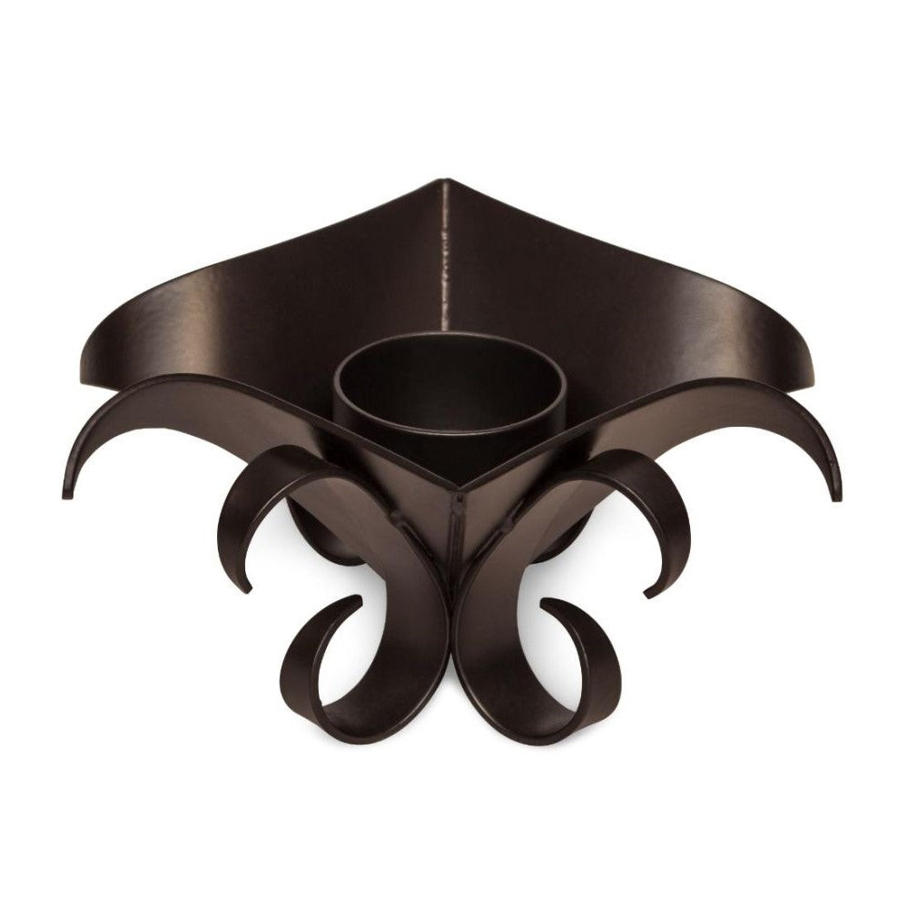 Set Of 2 Decorative Black Lotus Tealight Candle Holders
