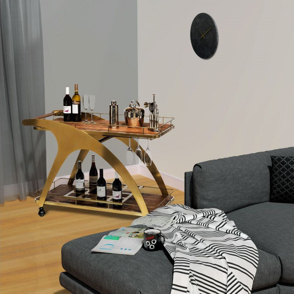 Modern French Brass Drinks Trolley Home Bar