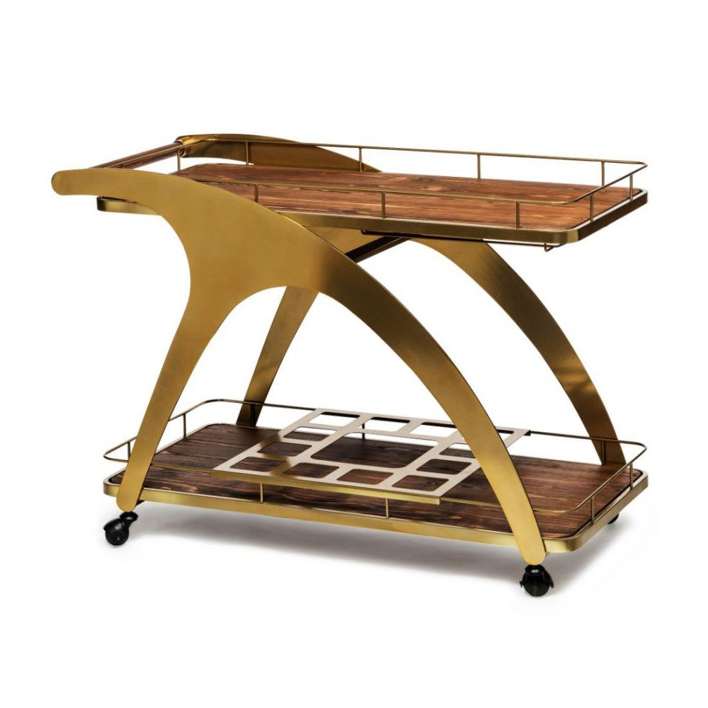 Modern French Brass Drinks Trolley Home Bar