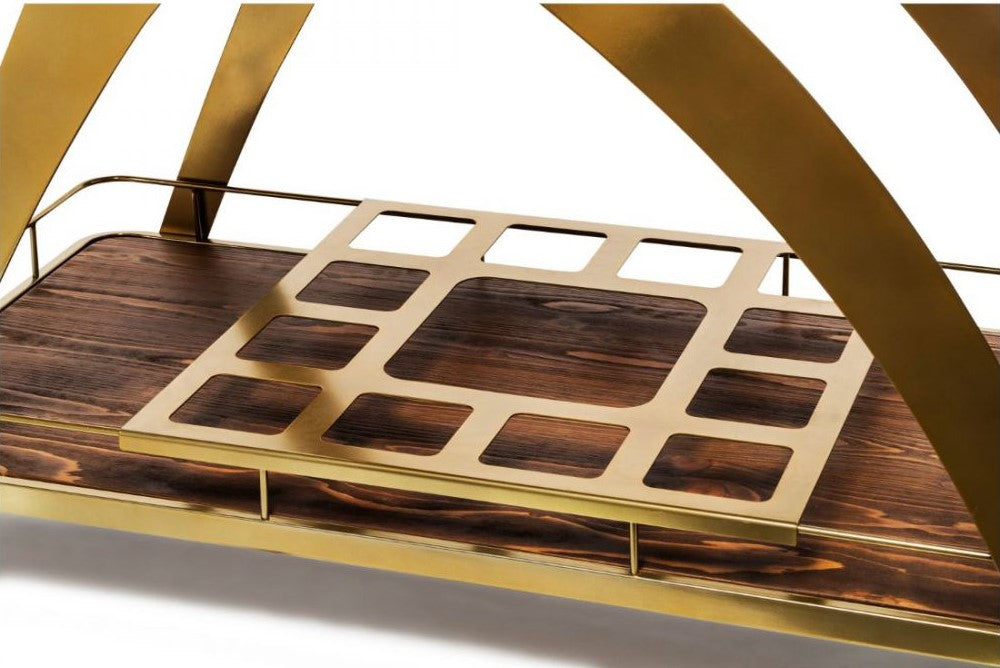 Modern French Brass Drinks Trolley Home Bar