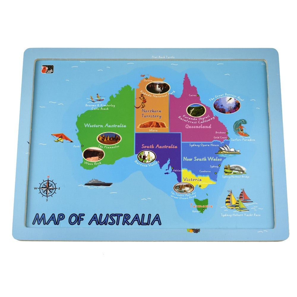 2 In 1 Australian Map Jigsaw Puzzle 24 Pcs