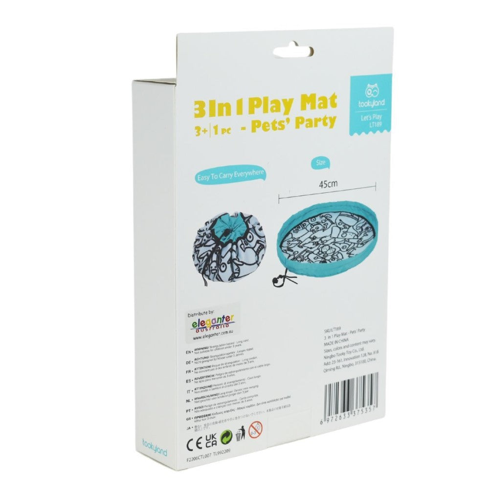 3 In 1 Play Mat 45cms Pets Design