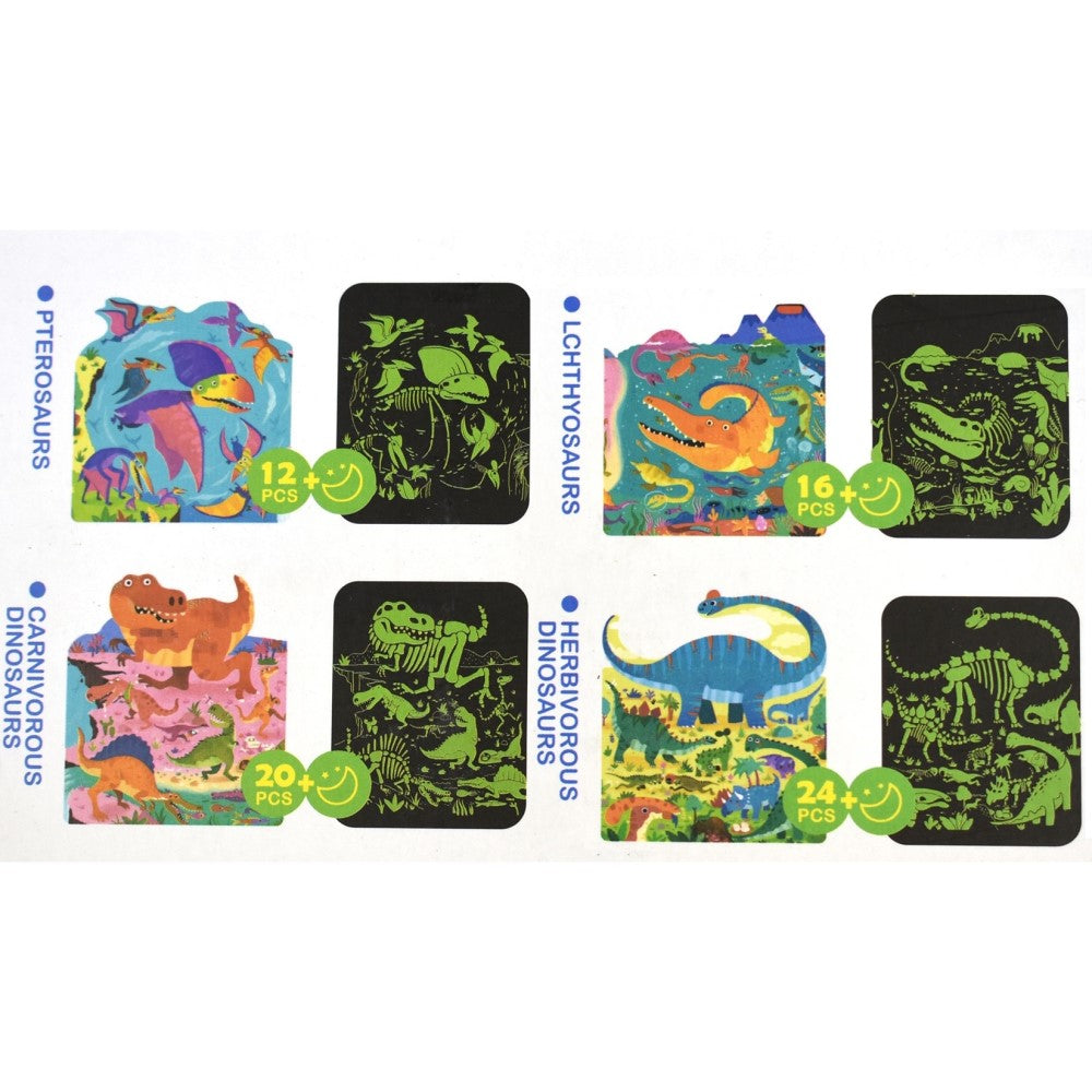 4 In 1 Dinosaurs Glow In The Dark Jigsaw Puzzles