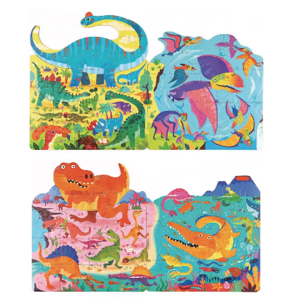 4 In 1 Dinosaurs Glow In The Dark Jigsaw Puzzles