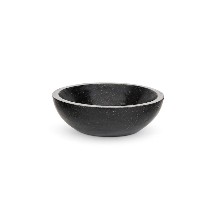 Elegant Indoor-Outdoor Black Terrazzo Bowl Planter