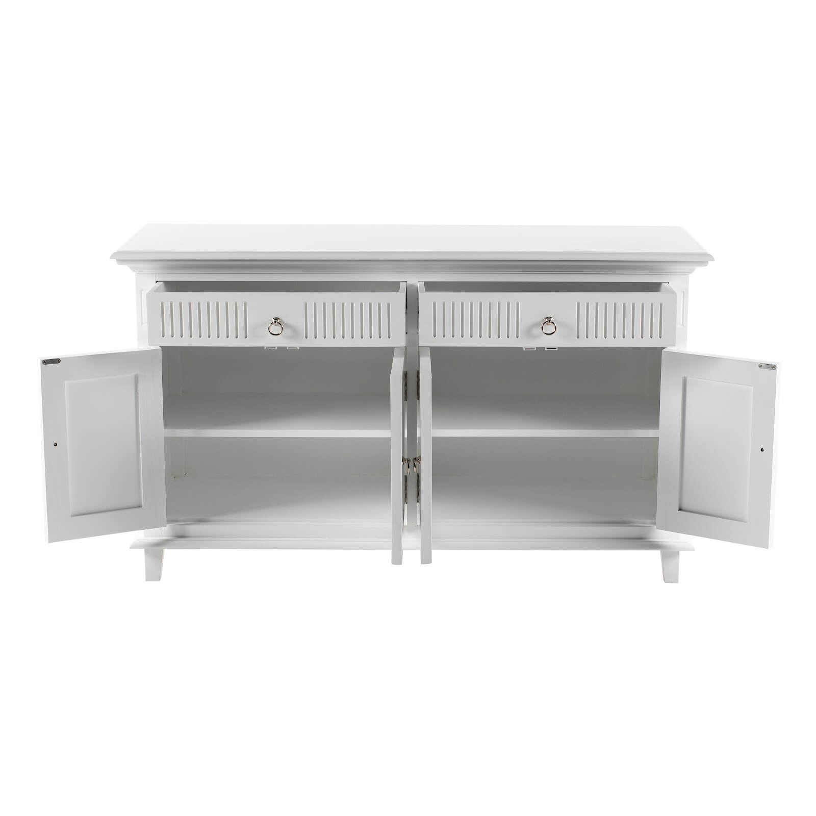 Groove-Inspired Hutch Cabinet 4 Doors 6 Shelves