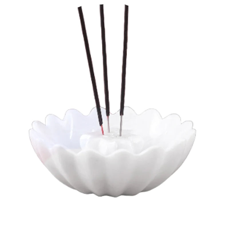 Handmade Marble Lotus Incense Bowl With 2 Holders (Available in 4 Colors)