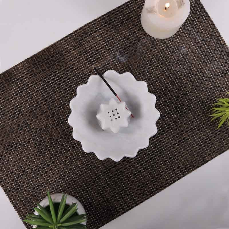Handmade Marble Lotus Incense Bowl With 2 Holders (Available in 4 Colors)