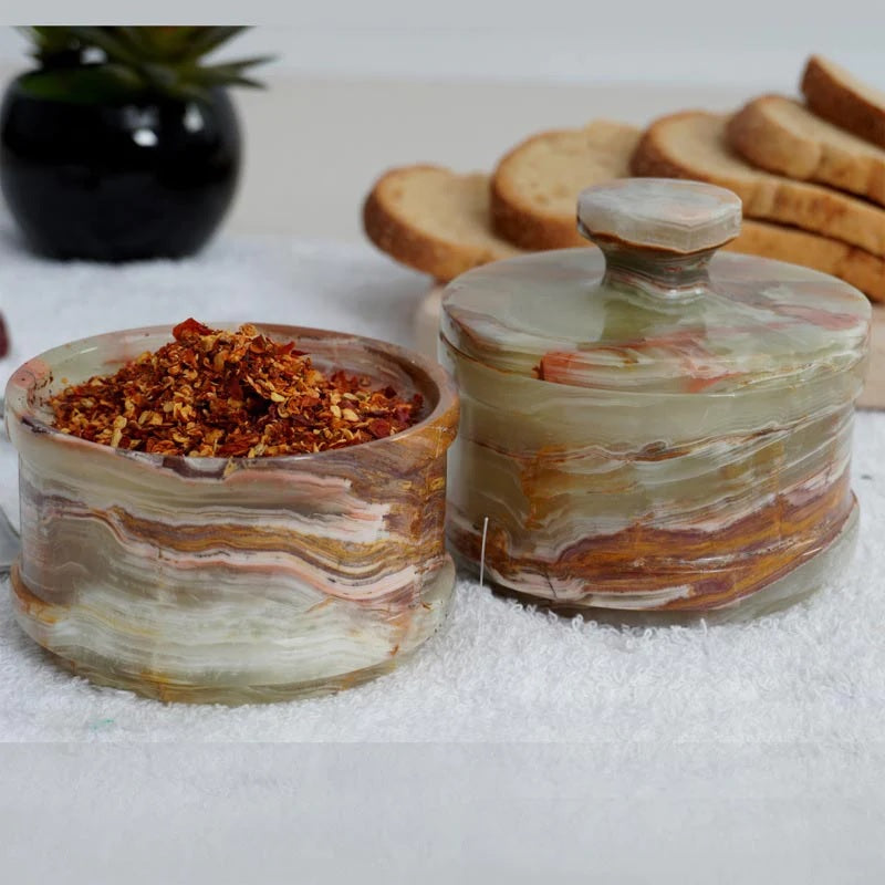 Monochrome Handmade Marble Spice Server Sets (Available in 4 Colors)