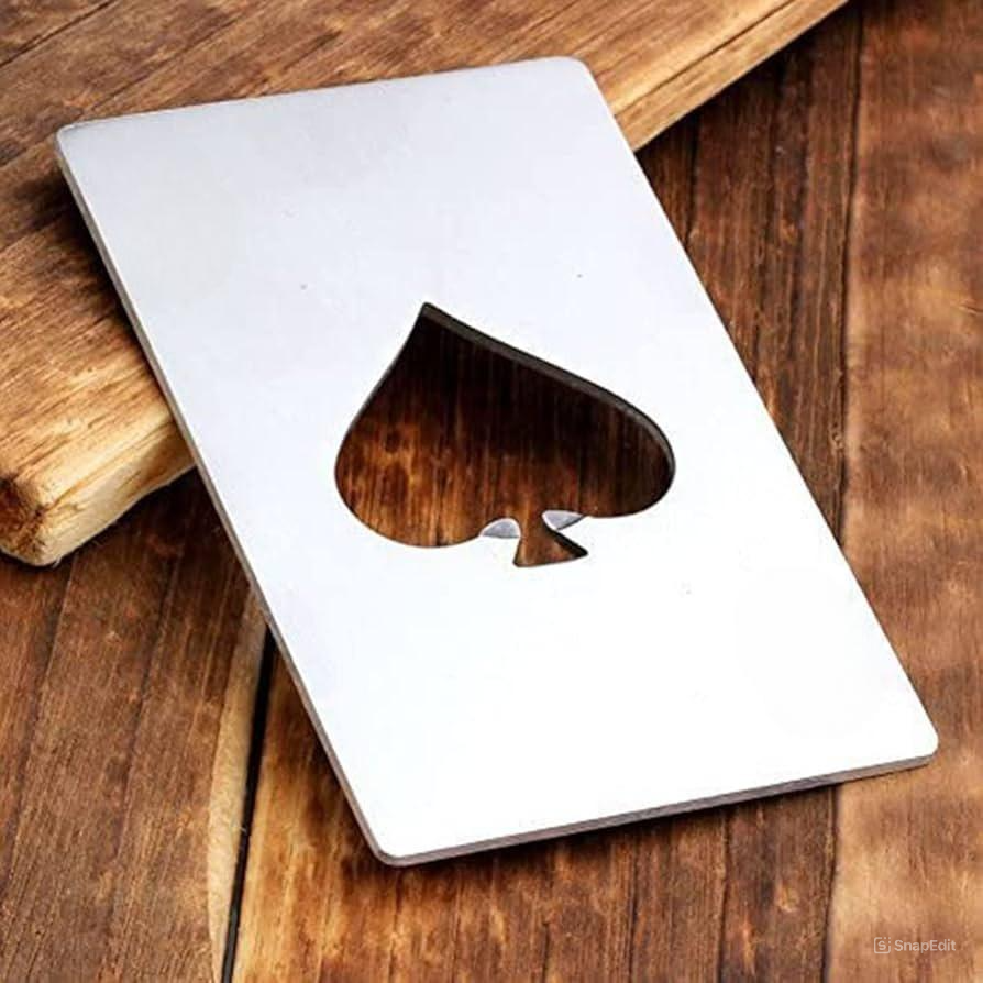 Spade Shape Credit Card Size Bottle Opener