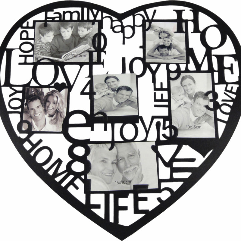 Heart Black Collage Photo Frame
