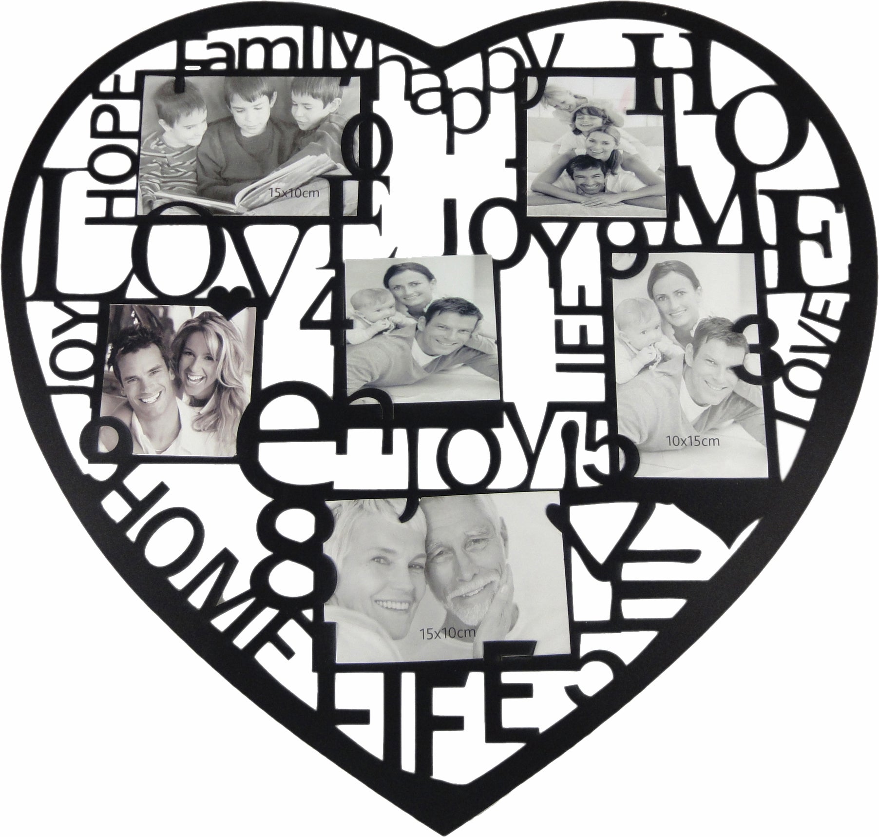 Heart Black Collage Photo Frame