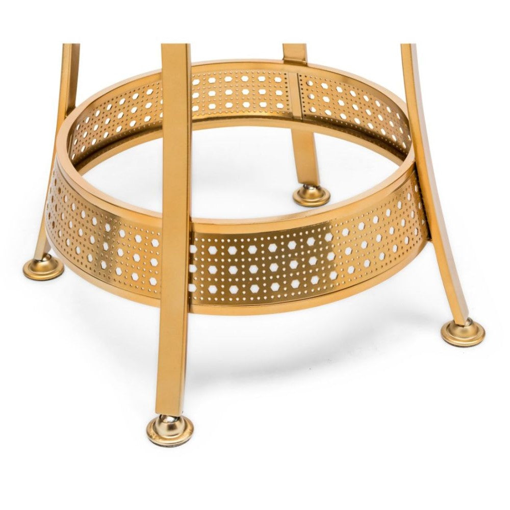 High-Back Swivel Kitchen Bar Stool Chair Gold Black