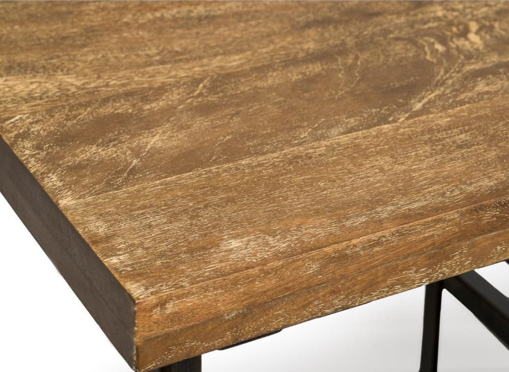 Multi-Level Industrial Wooden Bar Cart with Wine Rack