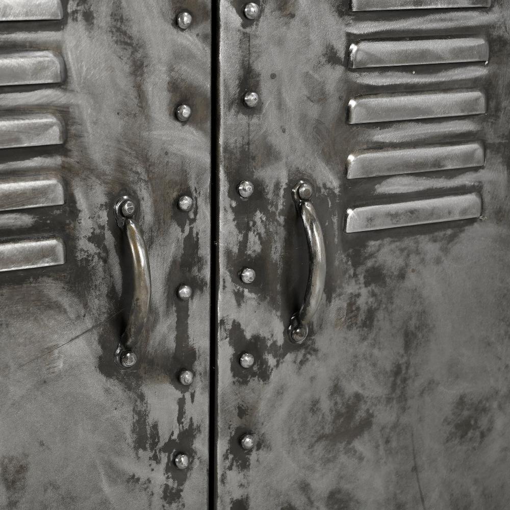 Vintage Iron Locker Sideboard With Reclaimed Wood