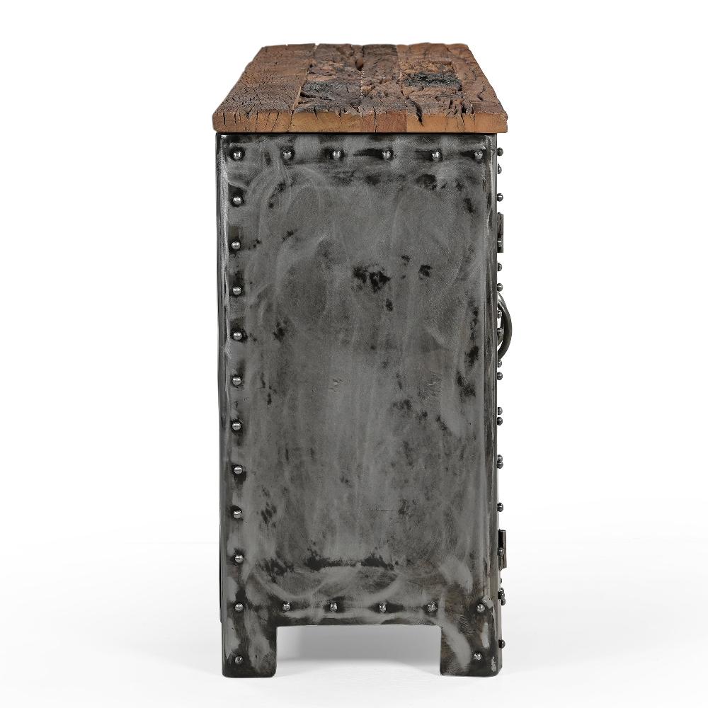 Vintage Iron Locker Sideboard With Reclaimed Wood