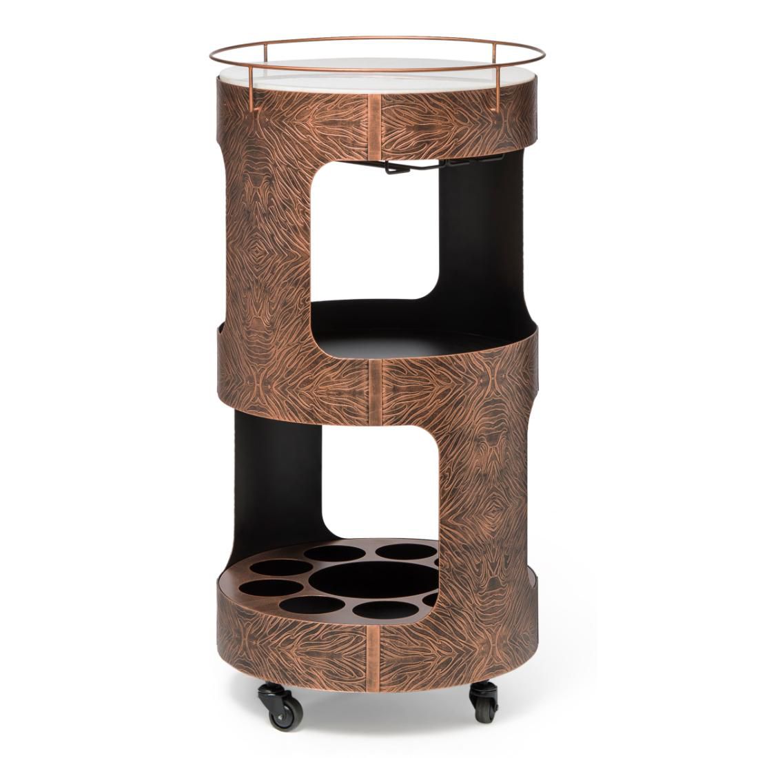 Luxurious Marble and Copper Bar Cart