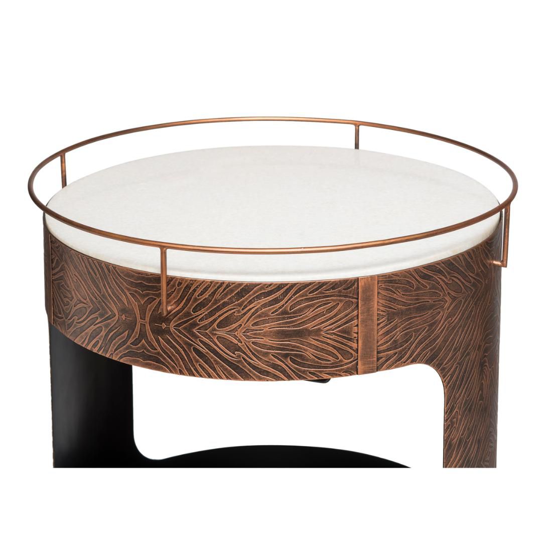 Luxurious Marble and Copper Bar Cart