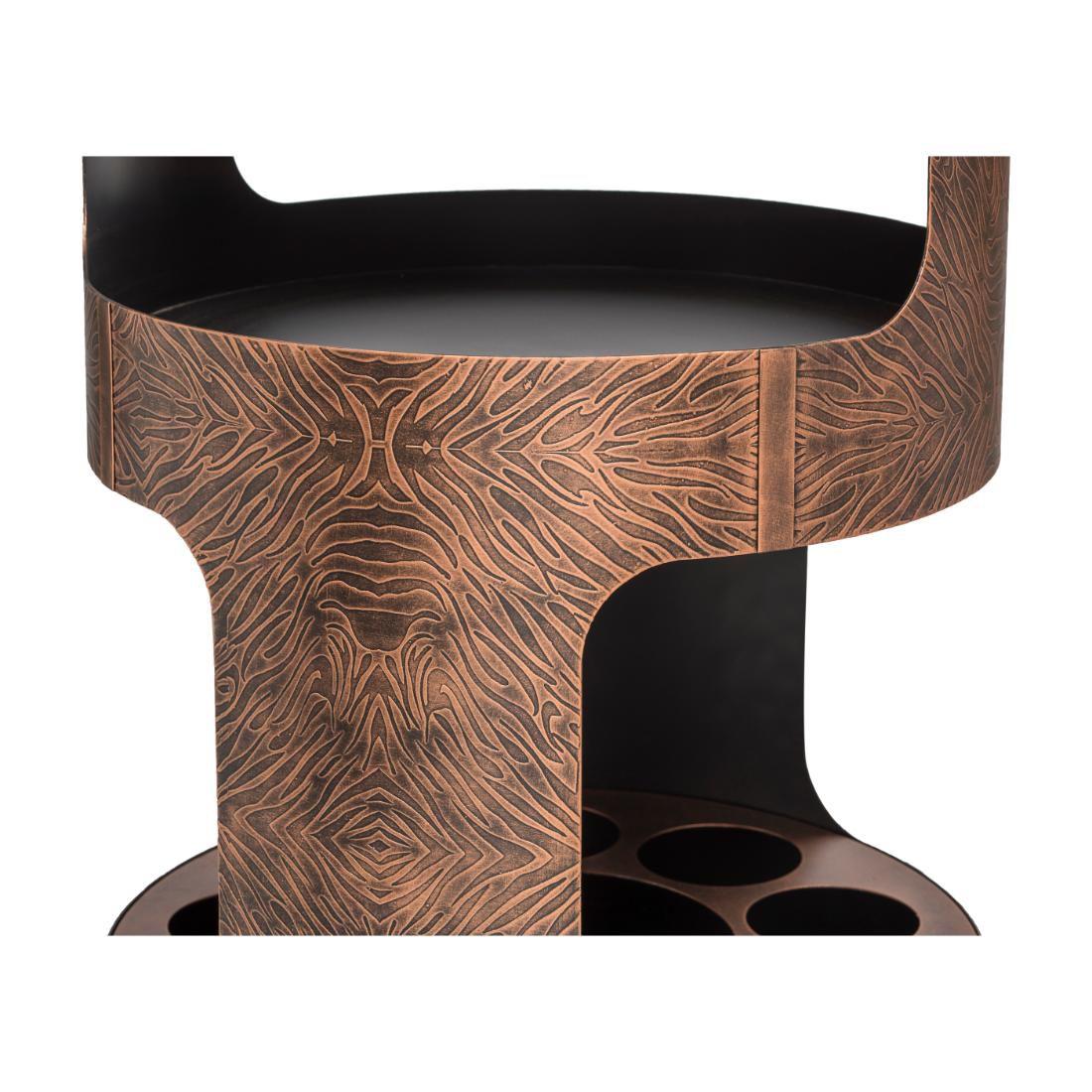 Luxurious Marble and Copper Bar Cart