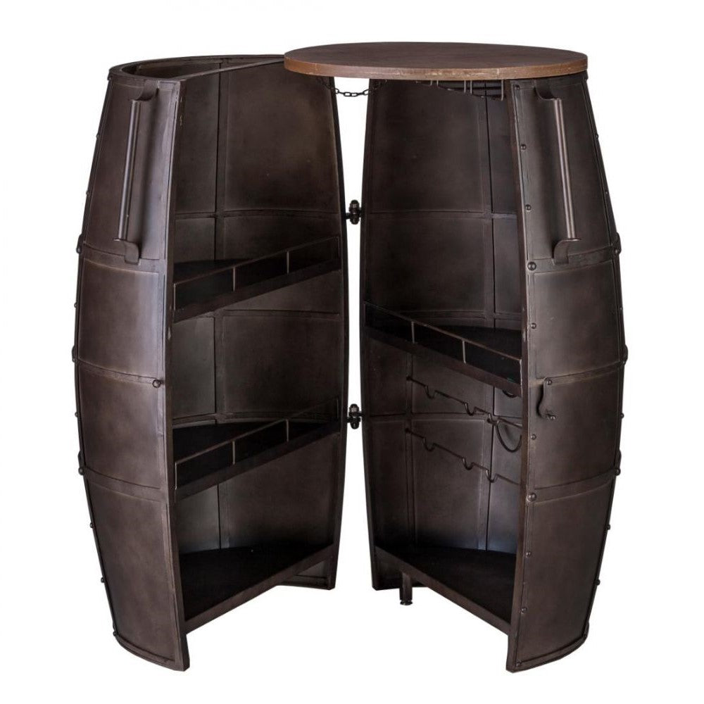 Vintage Look Barrel Bar On Wheels