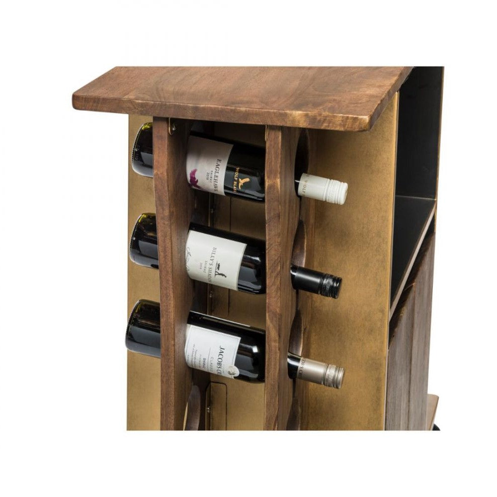Versatile Wooden Home Bar Cart Wine Storage Cabinet