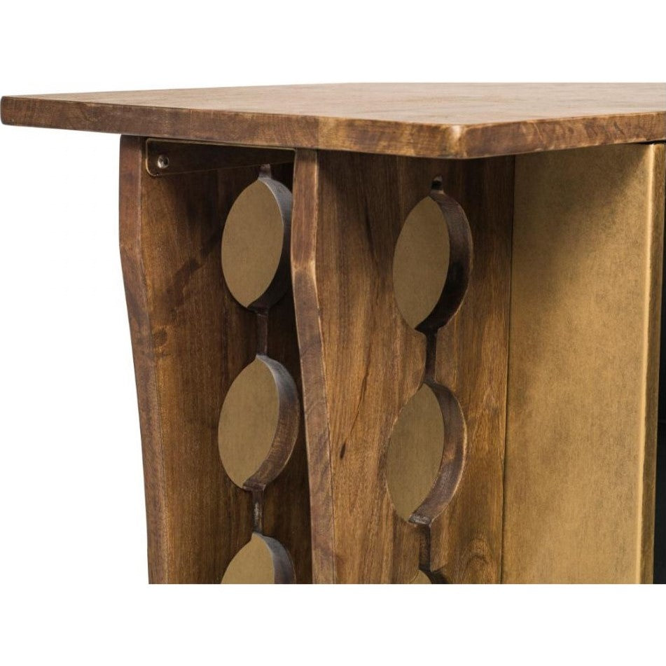 Versatile Wooden Home Bar Cart Wine Storage Cabinet