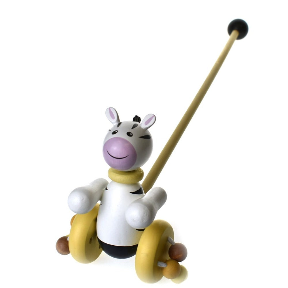 Push Along Toddlers Wooden Toy - Zebra