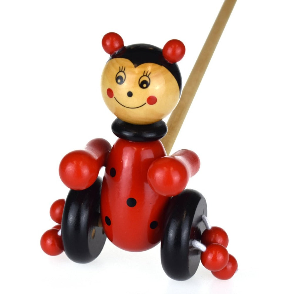 Push Along Toddlers Wooden Toy - Ladybird