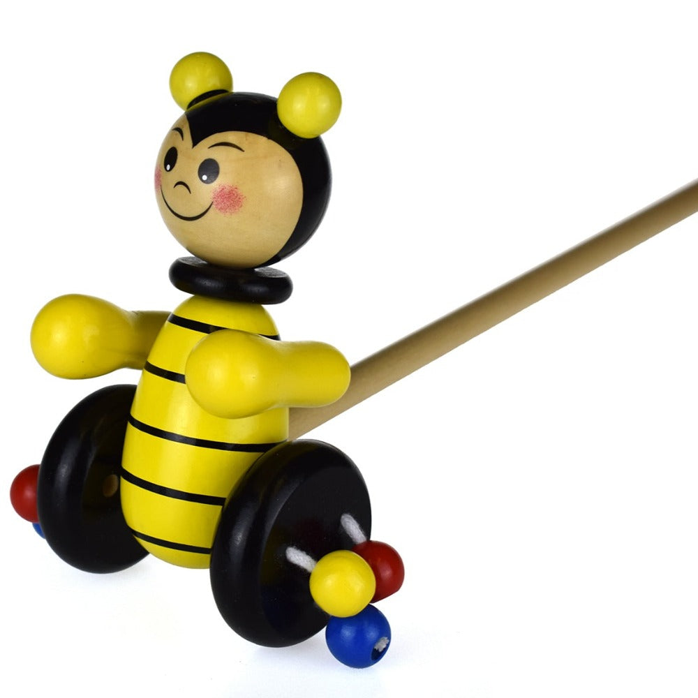 Push Along Toddlers Wooden Toy - Bee