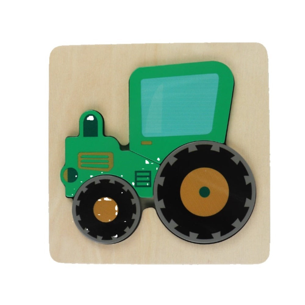 Toddlers Wooden Vehicle Puzzle Tractor