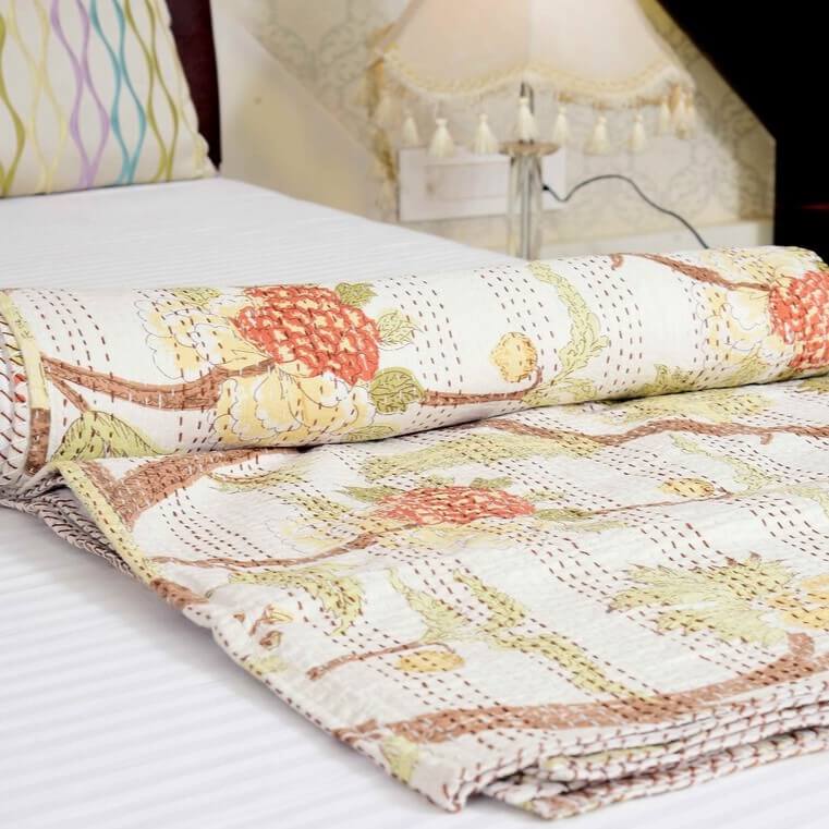 Indian Handmade Floral Design Doona King Size