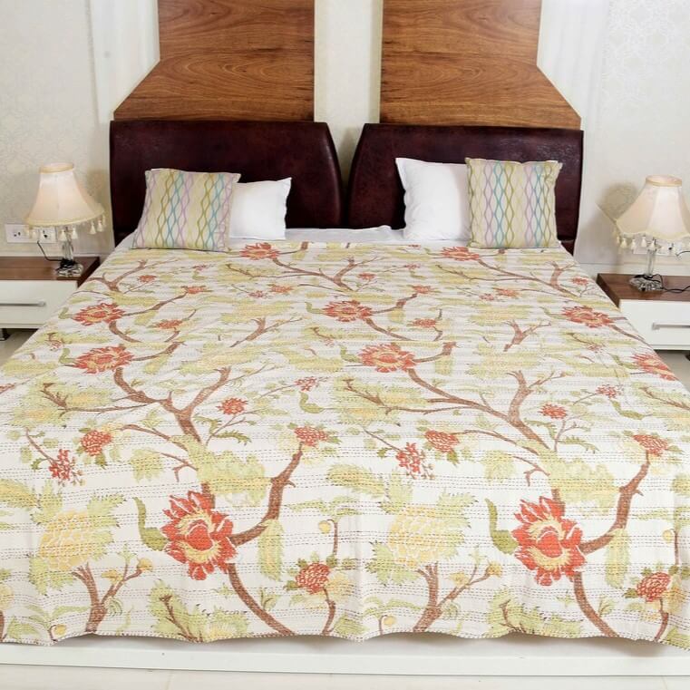 Indian Handmade Floral Design Doona King Size