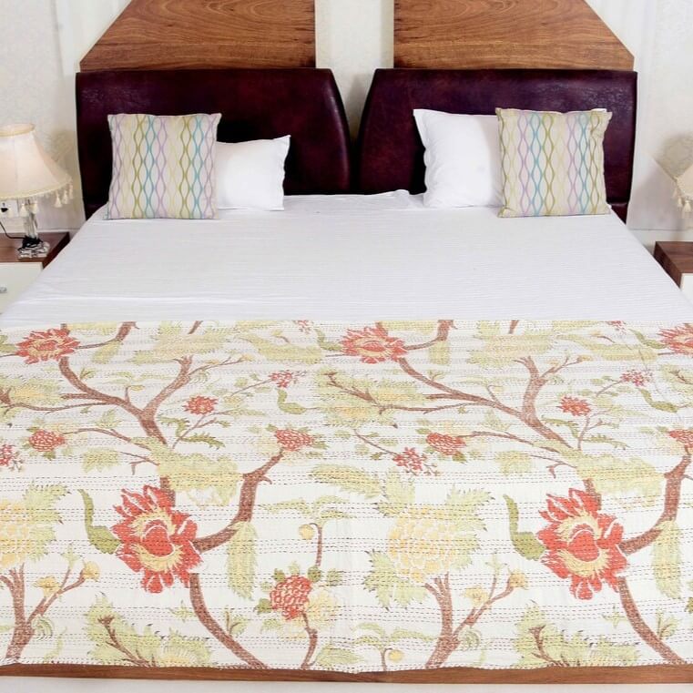 Indian Handmade Floral Design Doona King Size
