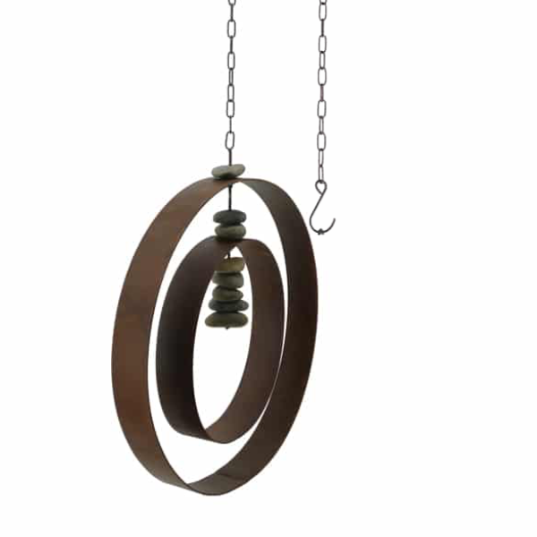 Hanging Serenity Circle With Stones Wind Chime