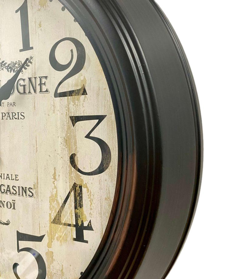 Antique Metal Frame Large Wall Clock 46cms