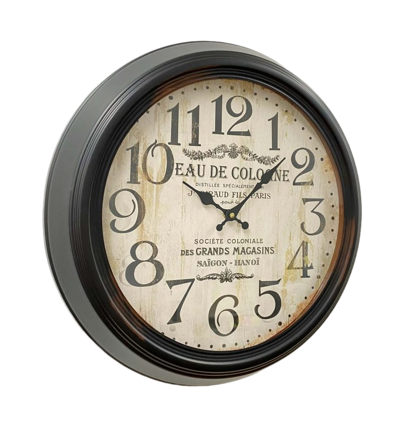 Antique Metal Frame Large Wall Clock 46cms