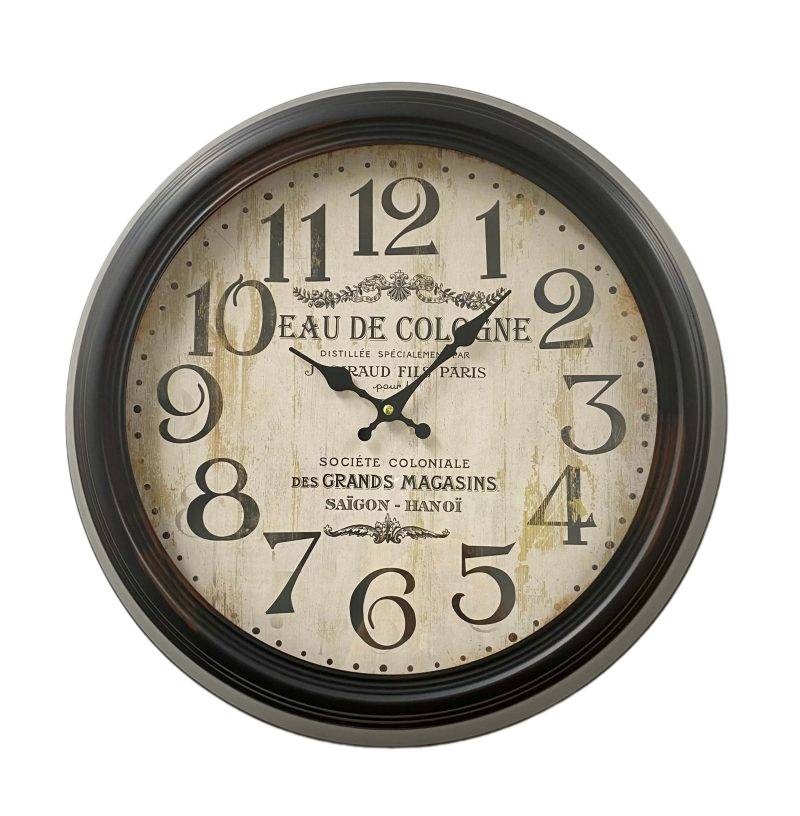 Antique Metal Frame Large Wall Clock 46cms