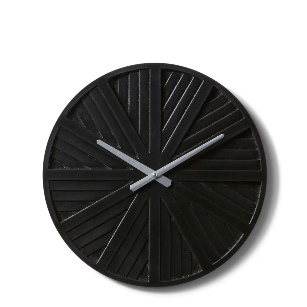 Black Elegant & Minimalist Decorative Wall Clock 40cms