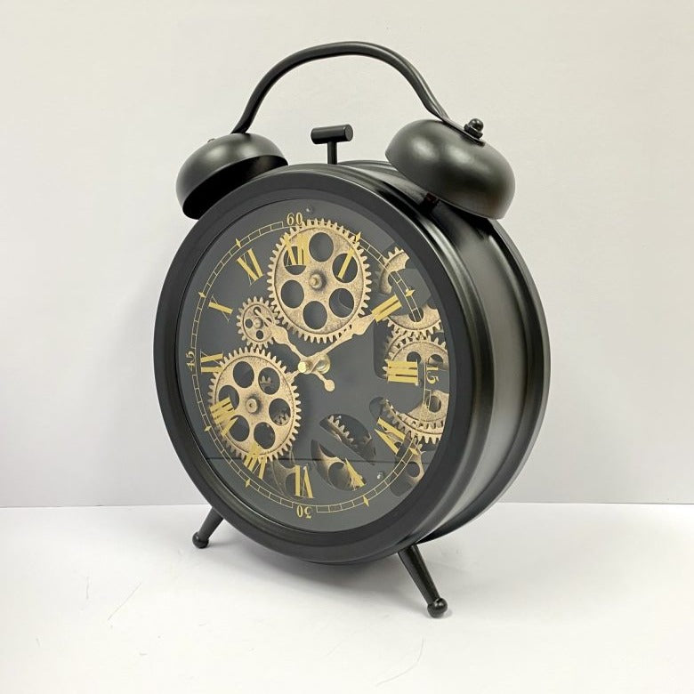 Exquisite Timepiece Table Gears Clock 34cms - Available in 2 Colors