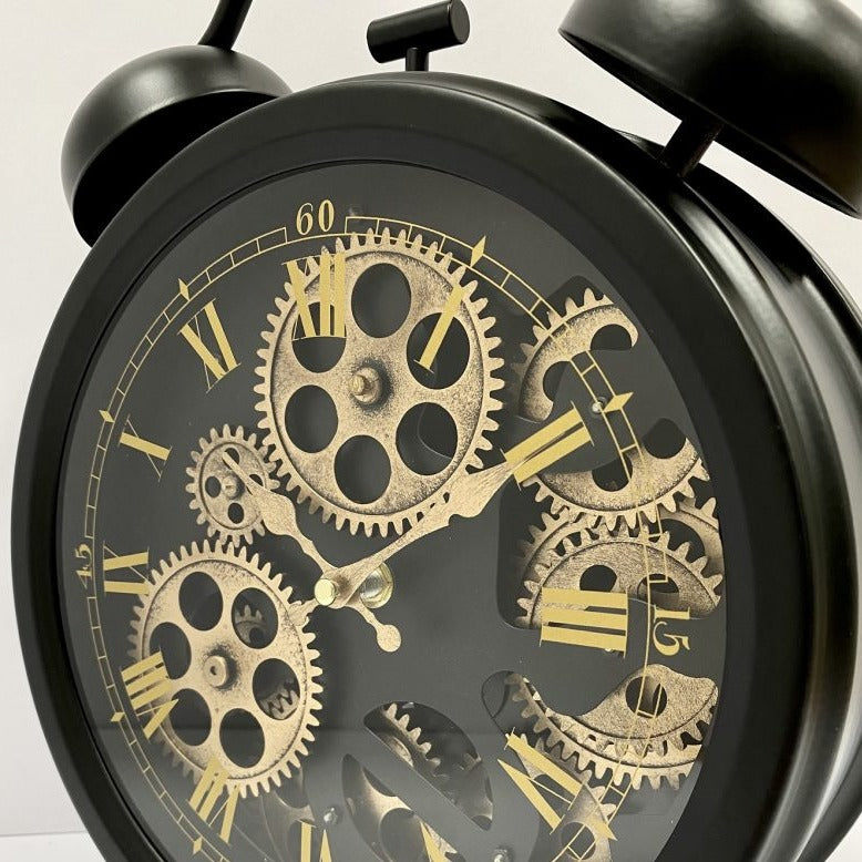Exquisite Timepiece Table Gears Clock 34cms - Available in 2 Colors