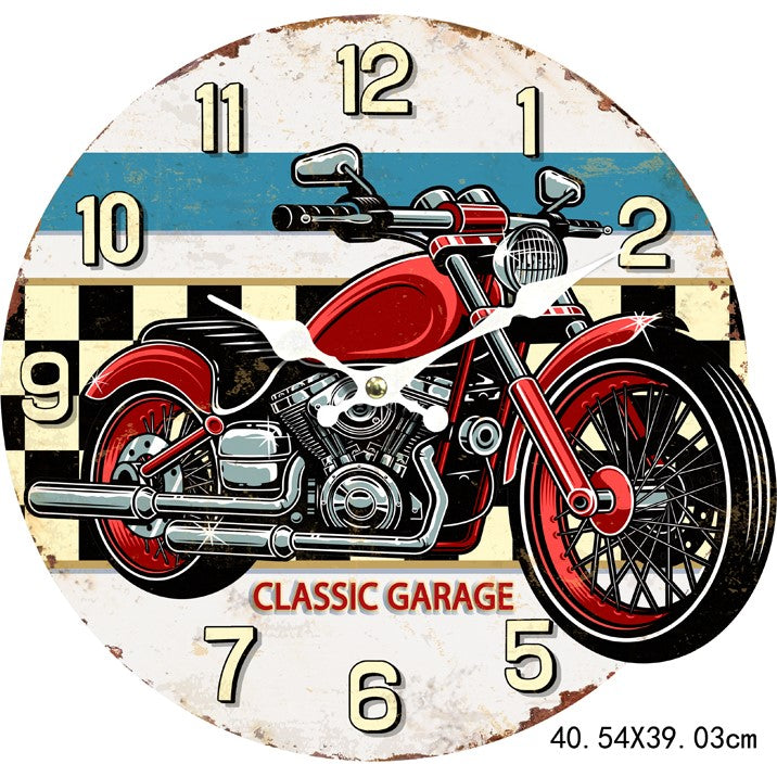 Iron Plate Motorcycle Stamping Clock 40cms
