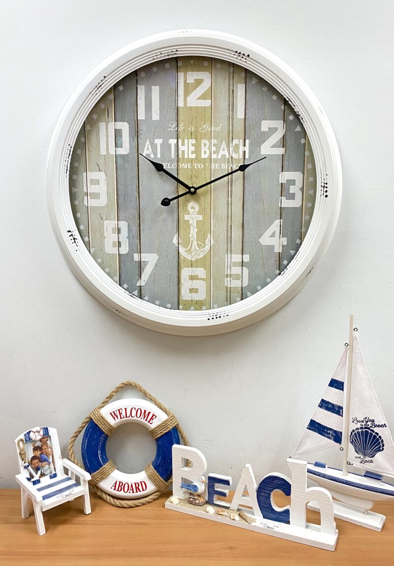 Large Cream Metal Frame Wall Clock 62cms